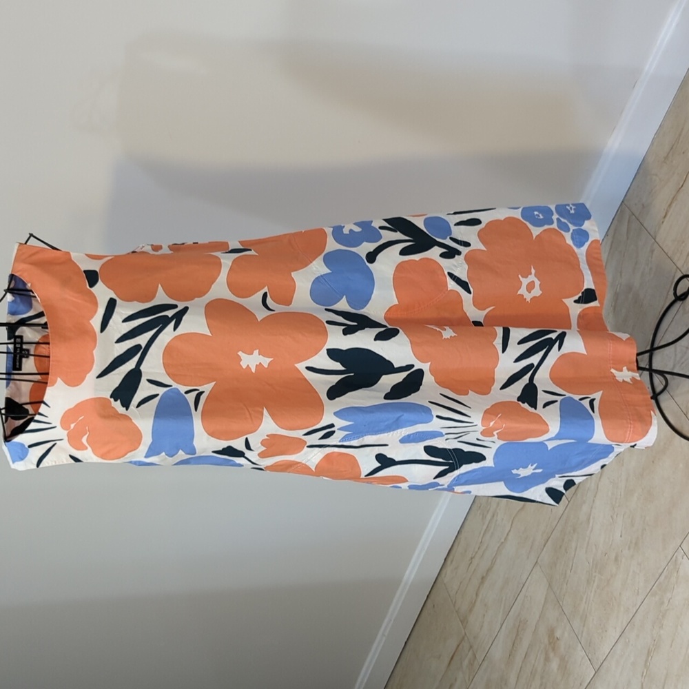 Uniqlo Marimekko Floral Dress in Orange and Blue
